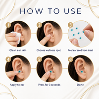 Patchs autocollants en cristal bleu éclatant pour points d'acupuncture auriculaires, autocollants de massage auriculaire auto-adhésifs