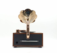 Radio vintage pour la maison avec cornet de phonographe, 3 bandes AM FM SW, USB/TF, batterie Li-ion 1800mAh 18650, Bluetooth sans fil, câble USB, bouton rétroéclairé NS-7231BT