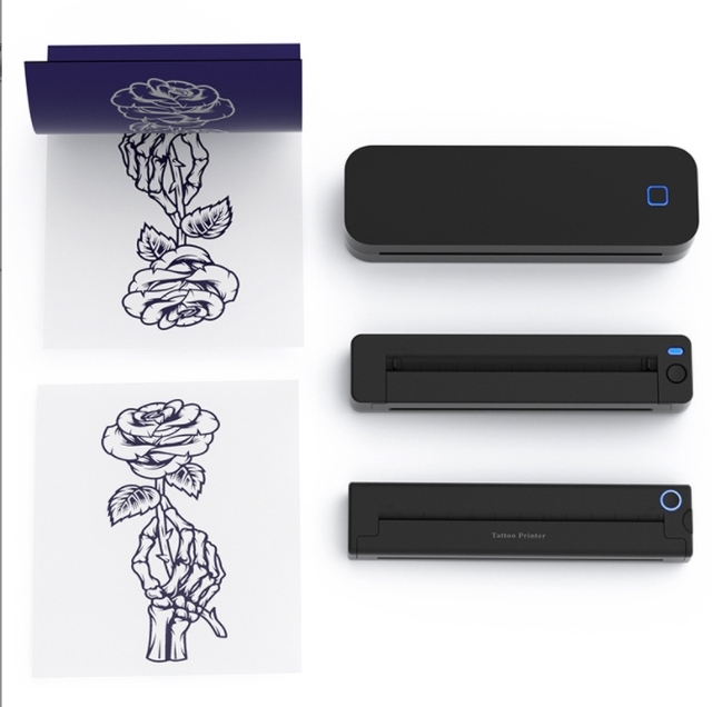 Portable Printer Thermal Printing Wireless for Travel Mobile Wireless Tattoo Stencil Printer Mini Thermal Tattoo Printer