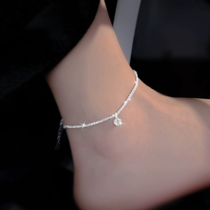 Tobillera de <span class=keywords><strong>plata</strong></span> rota para mujer, nueva moda, nicho de lujo ligero, exquisito y de gama alta, venta al por mayor de fábrica para mujer - Product Image 2