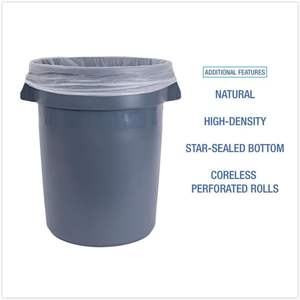 Bolsas para Basura Naturales de Alta Densidad de 33x38 Pulgadas, 33 Galones, 14 Micras - Boardwalk V6638HNKR01 (250/Caja) - Product Image 5