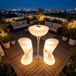 Table de cocktail LED ronde rechargeable 16 couleurs écologique pour <span class=keywords><strong>bar</strong></span>, boîte de nuit, jardin, terrasse, événements et fêtes - Product Image 5