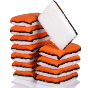 Esponjas y estropajos de bambú antibacterianos personalizados para cocina, esponjas de limpieza de microfibra gruesas de secado rápido - Product Image 1