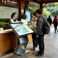 Kiosco de Consulta Táctil Infrarrojo UHD Tipo K de 43/50/55/65 Pulgadas, Terminal Digital para Interiores, Múltiples Interfaces, Colores de Marco Opcionales