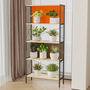 Étagères de rangement pour livres en panneaux de particules et métal, supports TV pour salon - Product Image 4