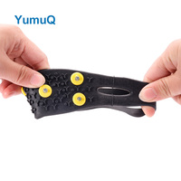 YumuQ 24 pointes anti-dérapant en acier inoxydable escalade glace neige poignées pointes Crampons Chaussures Montagnes