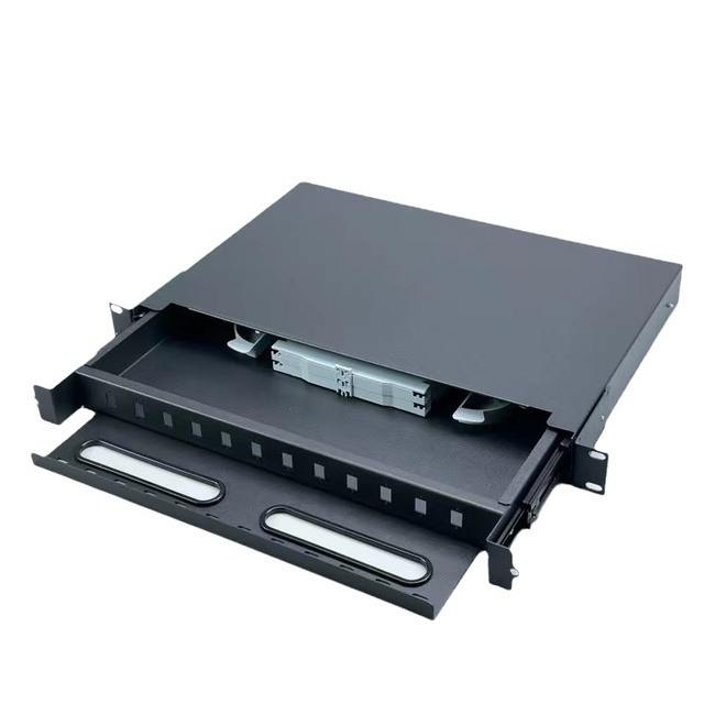 ZHEFAN 19'' 1u Odf 24 Port Sc Fiber Optic Patch Panel Distribution Terminal Box Sc Fc Lc Odf 12 24 Core Fiber Optic Patch Panel