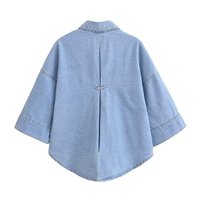 Ensemble femme 2026 : Nouveauté mode décontractée deux pièces en jean, chemise ample à manches larges et pantalon large en jean décontracté