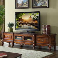 Meuble TV et table basse en bois massif de style rétro américain et européen, combinaison de rangement pour salon, petite maison, villa