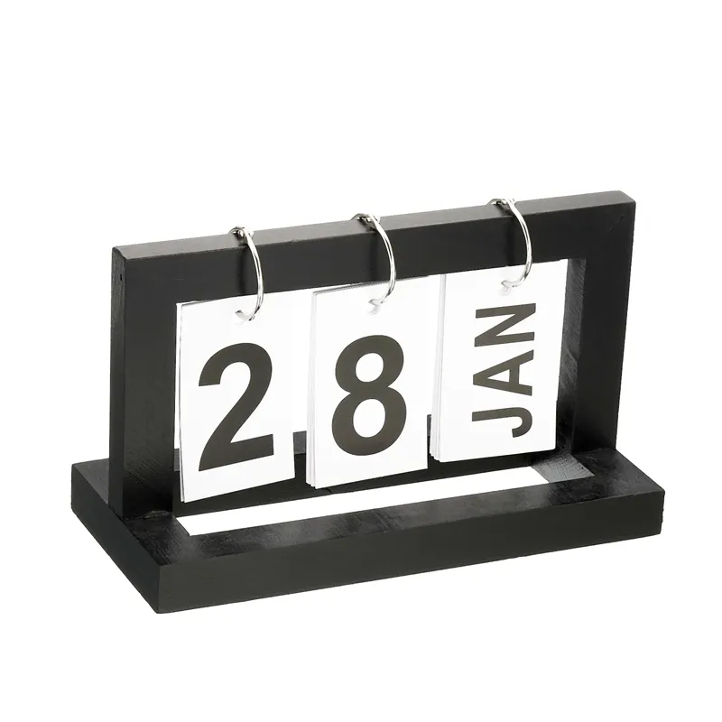 Wholesale Home Decor Desktop Flip Block advent calendar adult kids daily routine Wood perpetual calendar