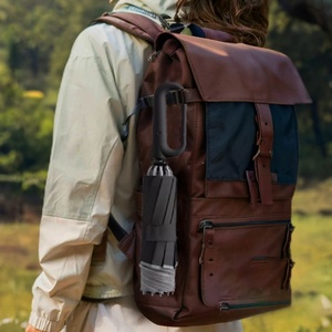 Classic Three-Folding Fully-Automatic Glass Fiber 8 Ribs <b>Windproof</b> Durable <b>Umbrella</b> Ring Buckle Handle Easy Carry Business Gifts - Product Image 2