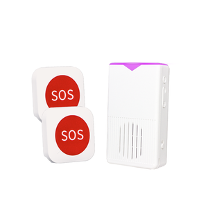 Không Dây cá nhân hệ thống báo động cho người cao tuổi 2 SOS nút 1 có thể sạc lại Receiver 7-màu LED flash rung cảnh báo IP55 - Product Image 1