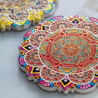 Sous-verre en céramique 3D personnalisé style marocain, base en liège, résistant à la chaleur, finition brillante/mate, dessous de plat durable pour la cuisine