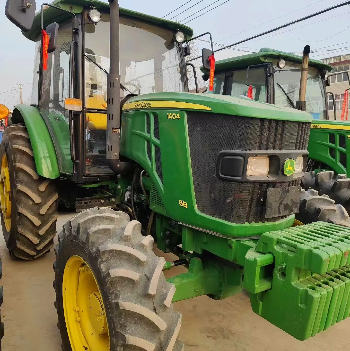 Gebruikte Tractor J Deere 6b1204 Tweedehands/Nieuw Wiel Tractoren 4x4wd Johnny Deere 1204 120hp Met Kleine Mini Compact Farm Equip