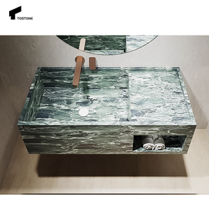 Tostone Aanpasbare Luxe Gepolijste Natuurlijke Verde Alpi Marmeren Platen Voor Badkamer Muur Opgehangen Wastafel Of Ijdelheid Top Wastafel - Product Image 3