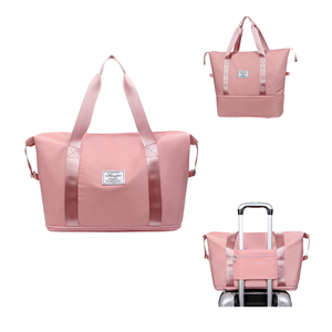 Borse da Viaggio Economiche per Donna, Vendita all'Ingrosso, Personalizzabili, in Poliestere, con Manico per Yoga e <span class=keywords><strong>Palestra</strong></span>, <span class=keywords><strong>Rosa</strong></span>, con Scomparto Interno e Tracolla - Product Image 1