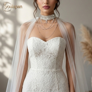 YouLaPan VG124 Elegante Scialle da Sposa Monostrato con Perline, Giacca Nuziale con Maniche in Rete e Paillettes, Senza Maniche - Product Image 5