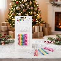 Bougies d'anniversaire fines multicolores arc-en-ciel - Bougies de fête à combustion propre et non toxiques avec supports de qualité alimentaire OEM/ODM