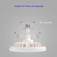 220v E27 E26 Prise Décorative Dimmable Sans Lame Maison Moderne Smart Ceil Light Fans Lampe Ventilateur De Plafond Avec Lumière