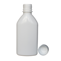 Bouteille en plastique HDPE blanche de 150ml avec bouchon à vis CRC Bouteille carrée pour sirop contre la toux Eau Liquide Médecine Logo personnalisé et couleur