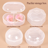 Boîte de rangement WEISHENG de qualité alimentaire pour sucette avec crochet, boîte transparente en PP pour tétines de bébé, boîte à sucettes en plastique sans BPA