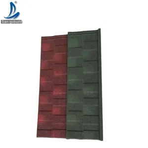 Hindistan popüler satış alüminyum Shingle tipi çatı levha nijerya renk kaplı taş Metal çatı kiremiti