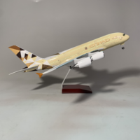 Modèle d'avion Airbus A380 d'Etihad Airways, vente en gros OEM, échelle 1/160, taille 46 cm, cadeau d'affaires, collection artisanale