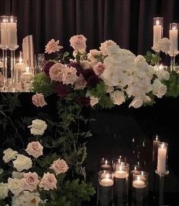 Jarrón cilíndrico de cristal grande transparente de 25cm, 30cm y 35cm, candelabros de chimenea de cristal baratos, candelabros altos de huracán - Product Image 5