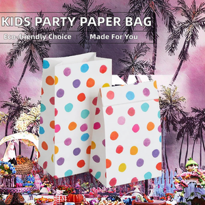 Customizable White Kraft <b>Paper</b> Bag with Offset Printing for Kids <b>Birthday</b> Party Food-Safe Biodegradable Goodie Favor Wrapping - Product Image 2