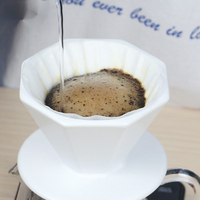 Filtre à café en céramique écologique en porcelaine fine, accessoire de brassage lent en stock, cafetière manuelle facile à utiliser, logo personnalisable, pour la maison