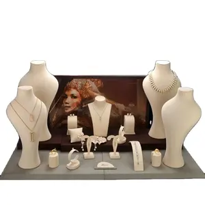 Trung Quốc Nhà sản xuất MDF đồ trang sức hiển thị Bust mannequin Vòng cổ đứng chuyên nghiệp đồ trang sức hiển thị đứng