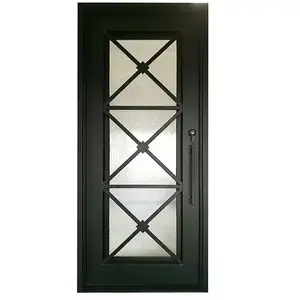 American standard modern single glazed glass wrought iron cabinet doors