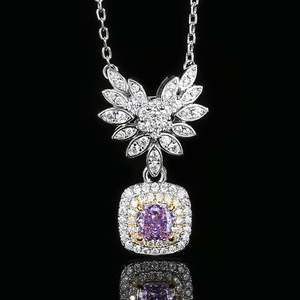 จี้เพชรคาร์บอนสูงทรงปีกนางฟ้าขนาด 6*6 มม. ดีไซน์ทันสมัย เป็นมิตรต่อสิ่งแวดล้อม ทำจากทองแดง ประดับ<span class=keywords><strong>เพชร</strong></span> สำหรับผู้หญิง สวมใส่ได้ทุกวัน - Product Image 4