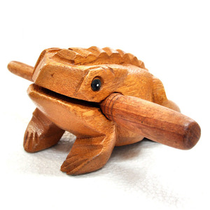 Guiro <span class=keywords><strong>in</strong></span> <span class=keywords><strong>Legno</strong></span> <span class=keywords><strong>a</strong></span> Forma di Rana, Souvenir da Viaggio Artigianale, Strumento <span class=keywords><strong>a</strong></span> Percussione Portafortuna - Product Image 2