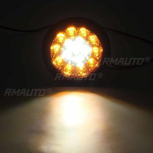 ไฟท้ายรถยนต์ทรงกลม LED สีเหลืองอำพันและสีแดง 2 ดวง 16LED 12V ไฟเบรก ไฟวิ่ง ไฟถอยหลัง สำหรับรถบรรทุก รถพ่วง รถบรรทุกขนาดใหญ่ - Product Image 3