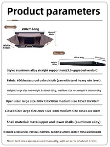 Tenda <span class=keywords><strong>da</strong></span> Tetto Rigida Pieghevole Completamente Automatica in Lega di Alluminio con Tetto Apribile Integrato per SUV - Glamping Estivo e <span class=keywords><strong>Campeggio</strong></span> - Product Image 4