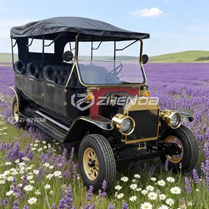Coche Turístico Clásico Vintage Eléctrico de Alta Gama con 3 Filas de Asientos Negros y 4 Ruedas - Product Image 6