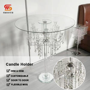 SMOOTH Centerpieces Candelabra Wedding Cake <b>Table</b> Centerpiece Glass Candle Holder for Wedding <b>Table</b> - Product Image 2