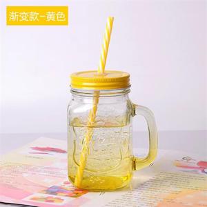 Gradient Glass with Straw Handle <b>Cold</b> Drink Retro Rooster <b>Cup</b> Milk Tea . - Product Image 4