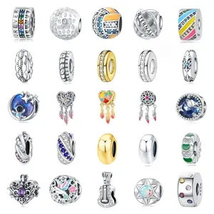 Cuentas espaciadoras atrapasueños de moda de alta calidad, chapadas en oro rosa, con diseño entrelazado, colgante de cobre con circonita de lujo ligero para niños, regalo de joyería - Product Image 3