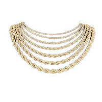 Collier unisexe en laiton plaqué or 14K 18K, chaîne à maillons, résistant à l'eau et inaltérable, épaisseur 2,5mm 5mm 8mm, vente en gros