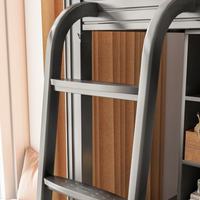 Lit superposé métallique moderne avec cadre réglable, poste de sommeil surélevé, bureau, rangement et armoire pour dortoir scolaire et appartement