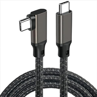 Cable USB3.0 de 1 m con Cubierta de Nailon, Blindaje Trenzado, 40 GBPS, 8K, Ángulo Recto, Compatible con Thunderbolt 3, Carga Rápida de 5 A, Computadora, IOS, Tipo-C