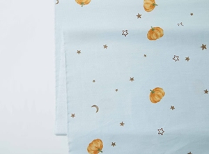 ผ้าทวิลล์พิมพ์ลายฟักทองน่ารัก สีขาวและสีน้ำเงิน ผลิตจากผ้าฝ้าย 100% สำหรับชุดนอน<span class=keywords><strong>เด็ก</strong></span> - Product Image 5