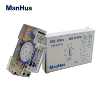 Interruptor de Tiempo Mecánico Analógico ManHua de 24 Horas, 110V/220-240VAC, Interruptor de Tiempo Programable Mecánico para Riel DIN, SUL180A