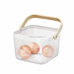 WIREKING, cesta de frutas de almacenamiento de malla redonda de 2 niveles, almacenamiento para el hogar y la cocina, organizador de verduras, soporte con asa - Product Image 4