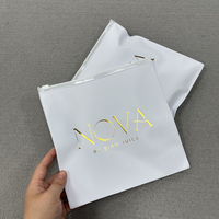 Embalaje cosmético de joyería de PVC de alta calidad, bolsa con cierre de cremallera de plástico, bolsa de maquillaje con cremallera mate de lujo, bolsa con logotipo estampado
