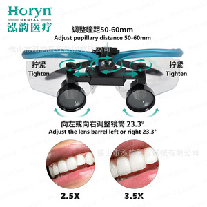 แว่นขยายสำหรับทันตกรรม Horyndent กำลังขยาย 5 เท่า พร้อมไฟ LED 5 วัตต์ สำหรับการผ่าตัดหู คอ จมูก และช่องปาก - Product Image 4