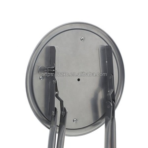 Taburete plegable de Metal redondo con asiento acolchado de vinilo, barato - Product Image 6