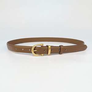 Cinturón Elegante e Informal para <span class=keywords><strong>Mujer</strong></span>, de Cuero Vacuno Fino, Hebilla de Aleación de Alta Gama, Estilo Vintage, Duradero, Ligero, de Cuero Genuino, de Lujo - Product Image 1